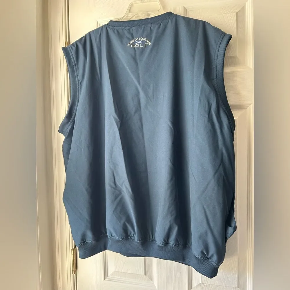 House of Scotland Golf men’s Blue Sleeveless V-Neck Vest Top Size XXL